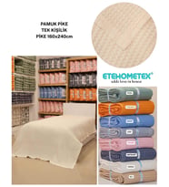 ETEHOMETEX HAVUZLU PİKE TEK KİŞİLİK 160X240CM