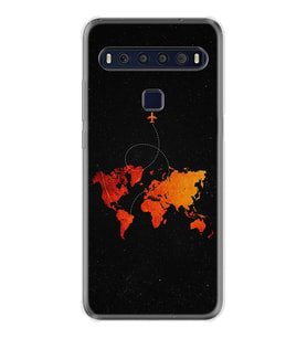 TCL 10L 10 Plus 10SE 20E 20SE 30SE L7 Kılıf Desemli Silikon İz Bırakan Uçak 1778