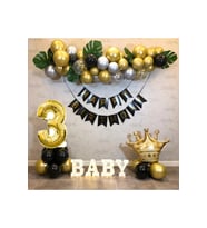 Kral Taçlı 3 Yaş Happy Bırthday Doğum Günü Seti