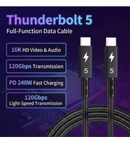 Lexroo ZR1107-T Thunderbolt 5,0 Type-C Kablo 240W PD Hızlı Şarj, 120Gbps Veri Aktarımı