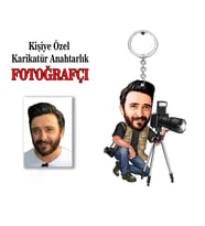 Kisiye Özel Karikatür FOTOĞRAFÇI anahtarlık