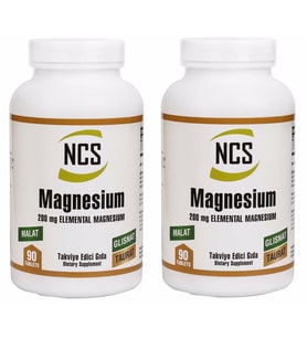 Ncs Magnesium Malat Glisinat Taurat Zenginleştirilmiş Magnesium Elementleri 90 Tablet 2 Kutu