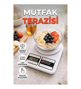 Hassas Ölçümlü LCD Ekranlı Dijital Mutfak Terazisi – Otomatik Kapanma