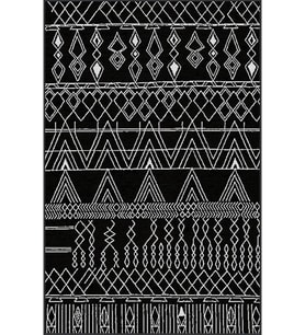 Eliana Home Baskılı, Yıkanabilir Kaymaz Taban Salon Halısı LNA0090-SD946 100x150 cm (Siyah)