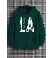 Los Angles Baskılı Oversize Sweatshirt (Yeşil)