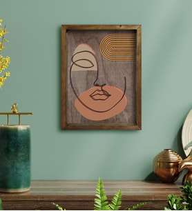 BK Home Modern Art Tasarımlı Doğal Masif Ahşap Çerçeveli Tablo-11