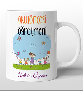 Okul Öncesi Öğretmenlerine Özel Kişiselleştirilebilir Kupa Bardak. 4