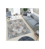 Rovigo Home Dijital Baskı Yıkanabilir Kaymaz Taban Salon Halısı RVG0518 (Gri)