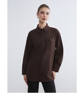 LCW Modest Kahverengi Loose Fit Kadın Gömlek Tunik