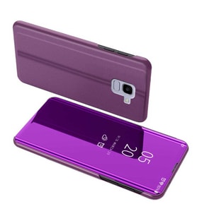 Samsung Galaxy J6 2018 Uyumlu Aynalı Kapaklı Lüx Kılıf (Mor)