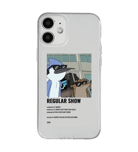 Iphone 12 Uyumlu Regular Show Mordecai ve Rigby Desenli Şeffaf Telefon Kılıfı
