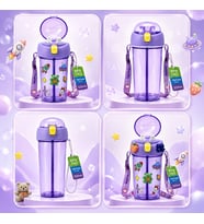 Heydiye Mâbeyn İkili Suluk 550 ml – Tritan BPA-BPS Free Matara, Çift Hazneli, Çift İçim Kapaklı, Bilek ve Boyun Askılı, Sticker & 3D Figür Hediyeli