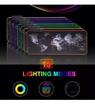 Büyük Oyuncu RGB Mousepad ve Klavye Pad Mavi Altıgen Desenli Blue Hex Tasarım Işıklı 70cm x 30cm Mouse Pad