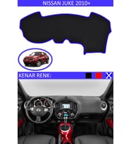 Nissan Juke 2010+ İçin Uygun Torpido Koruma Halısı Siyah Kenar Renk Mavi