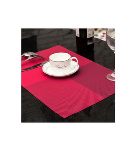 Masa Örtüsü 4'lü Set Amerikan Servis Sunum Altlığı Yıkanabilir Yanmaz 45 x 30 cm Tabak Sunum Altlığı Krmızı Renk (Kırmızı Dama)