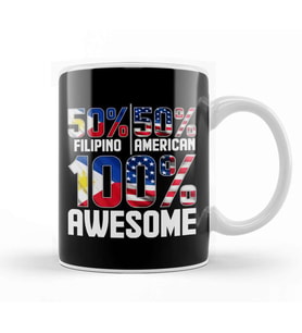50% Chilean 50% American %100 Awesome Immigrant Kupa Bardak Porselen