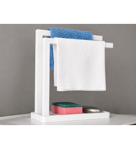 3D Baskı Havluluk ve Sabunluk Organizer - Lavabo Üstü Çok Amaçlı Düzenleyici-Beyaz