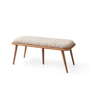 Bench Puf Metal Retro Ayaklı Babyface Kumaş 40cmx105cm (Krem)