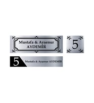 Kişiye Özel Kapı İsimliği Kapı Numarası & Posta Kutusu İsimliği Model 7 (Gümüş)