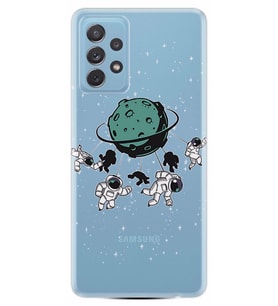 Kılıfland Samsung Galaxy A52 Kılıf Silikon Resimli Kapak Tropic Astronaut Stok 1222