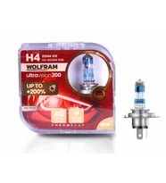 H4 Ampul HALOJEN PERFORMANS AMPULÜ Ultra Vision +%200 Fazla +%20 Beyaz Işık 12V 60/55W WOLFRAM (2 ADET) (Günışığı)