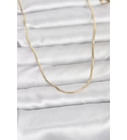 CM 14K Gold Renk İnce Kare Zincirli Model 60 cm Kadın Kolye - TJ-BKO10956
