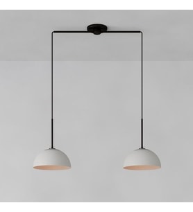 Rsylight Retro Metal Modern Siyah Beyaz Spor Dekoratif Rustik 2 Li Avize