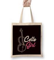 Cello Girl Cellist Musical Instrument Musician Cello Player Bez Çanta Uzun Saplı