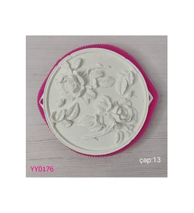 YY0176 Yuvarlak Taban Üzerinde Güller Silikon Kalıp