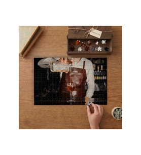 Kokteyl Hazırlayan Sunum Tasarımı 240 parça Ahşap Puzzle Ahşap Kutuda MP08953