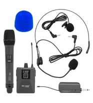 Magicvoice MV-1305YE Kablosuz Uhf Ekranlı 1 El 1 Yaka Telsiz Mikrofon Kablosuz El Yaka Kafa Mikrofon Seti
