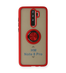 Xiaomi Redmi Note 8 Pro Kılıf Montreal Yüzüklü Silikon Kapak - Kırmızı