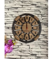 Kişiye Özel Halatlı Dekoratif Ahşap Duvar Saati 40 cm