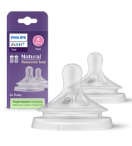 Philips Avent Doğal Tepkili Biberon Emziği, 2’li Paket, 3 Ay+, 4 Numara, Akıtmaz Emzik