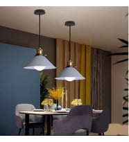 Rsylight Retro Metal Dekoratif Rustik Gri Tekli Sarkıt Avize Çap 30 cm (Açık Gri)