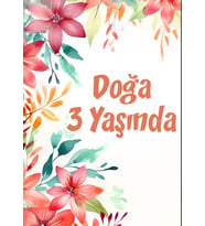 Çiçekler Temalı Doğum Günü Afişi -3 35X50 cm
