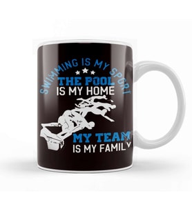 Swimming Pool Water Sports Team Swim Swimmer Water Sports Kupa Bardak Porselen