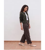 LCW Modest Kahverengi Regular Fit Modal Karışımlı Kadın Pileli Pantolon