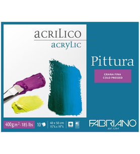 Fabriano Pittura Akrilik & Yağlıboya Blok 400 gr. 40x50 cm. 10 yp. Asitsiz Soğık Basım 
