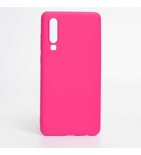 Huawei P30 Kılıf İçi Kadife Özel Tasarım Esnek Yumuşak Pürüzsüz (Koyu Pembe)