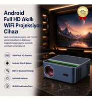 1080P HD Android Sistemli Wifi Bluetooth 150 inch Hoparlörlü HDMI 500 ANS Akıllı Projeksiyon Cihazı