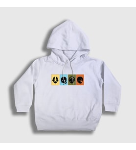Presmono Unisex Çocuk Beyaz Chars Anime Avatar The Last Airbender Kapüşonlu Sweatshirt 262308tt (Beyaz)