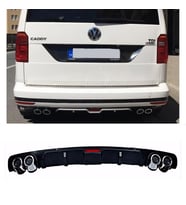 Vw Caddy Siyah Difüzör 4 Krom Egzoz Görünümlü Difizör Arka Ek Body Kit