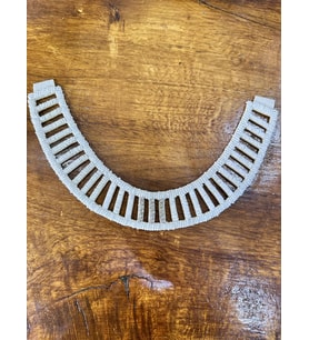 İNCİ İŞLEME ZİRKON TAŞLI BEYAZ YAKA DİKİŞ APLİKE 26X4 CM