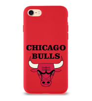 Apple iPhone 8 Uyumlu Lansman Kılıf Chicago Bulls Tasarımlı Altı Kapalı İçi Kadife Kaplı  Kapak (Şeffaf)