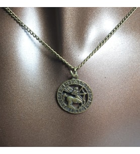 Orora Bronz Renk 22mm Yay Burcu Figürlü Kolye