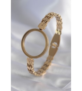 316L Çelik Gold Renk Arpa İşleme Açılabilir Fanus Model Kadın Kelepçe TJ-BB5911
