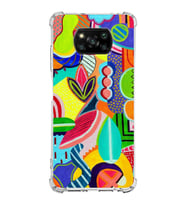 PrintiFy Poco X3 Pro Uyumlu Retro Color 6 Baskılı Şeffaf Köşe Korumalı Antişok Kılıf