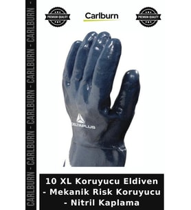 Özel Üretim 10 XL Koruyucu Eldiven Mekanik Risk Koruyucu Nitril Kaplama Pamuk ve Elyaf İç Astar