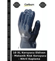 Özel Üretim 10 XL Koruyucu Eldiven Mekanik Risk Koruyucu Nitril Kaplama Pamuk ve Elyaf İç Astar